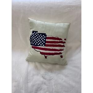 Mainstays Patriotic USA Map Throw‎ Pillow July 4th Decor Multicolor